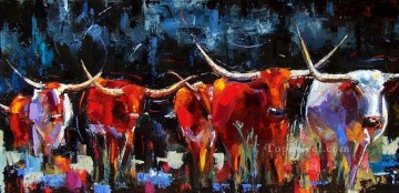 Cattle Cow Bull Painting - fallstormlg bulls